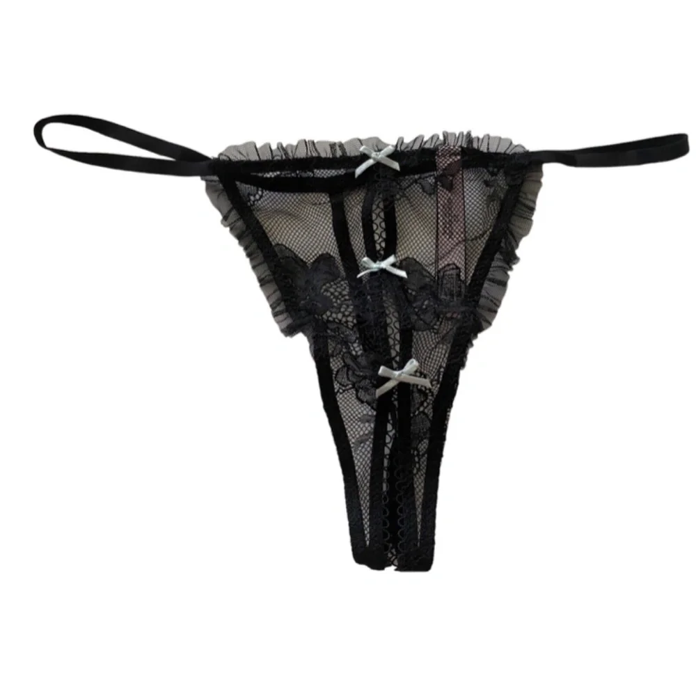 Victorias Secret New Dream Angels 3 Lot Satin Lace Ouvert V String Panties Panty